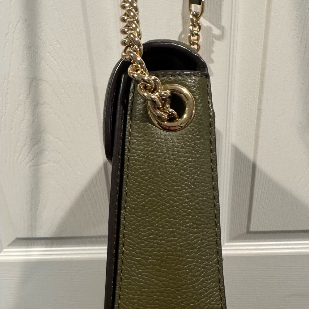 Michael Kors Vanna Olive Green Leather Crossbody Bag - Picture 2 of 7